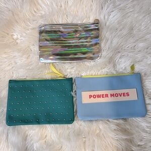 Holographic, Teal, and Blue Pouch Set from Ipsy